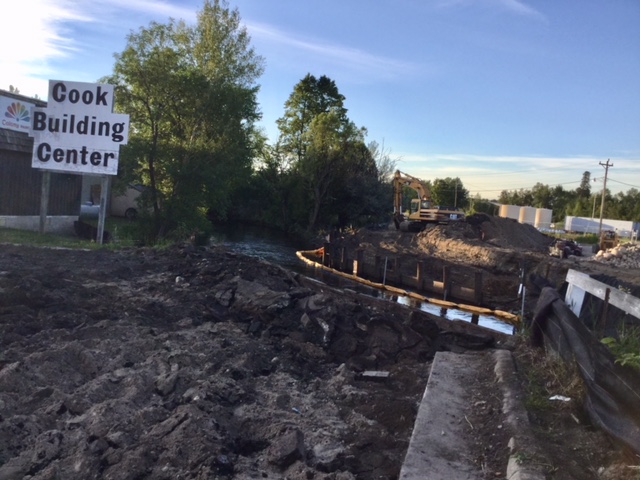 Bridge Construction Progress on the North River Street in Cook
